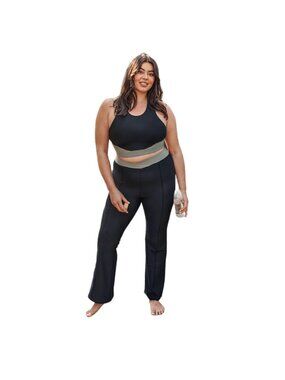 Summersalt NWT $95 Women's The Cross-Waist Straight-Leg Black Leggings, Size 20